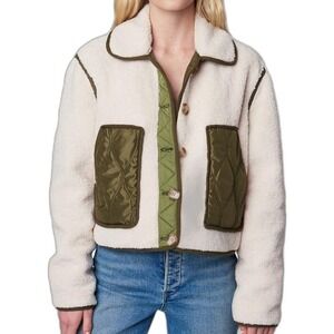 Anthropologie BlankNYC Sherpa Jacket XL Cropped Cloud Forest Boho NWT